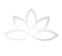 CREATCABIN Lotus Acrylique Miroir Stickers Muraux Fleur Mur DIY Stickers Lotus Décoration Murale Art Mural Auto-Adhésif Amovible pour la Maison Fond Mur Salon Chambre Décorations 30x20cm (Argent)