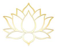 CREATCABIN Mandala Lotus Acrylique Miroir Stickers Muraux Fleur 3D Miroir Stickers Doré Art Moderne Mural Muraux Décor Auto-Adhésif Amovible pour Salon Chambre Maison 30x26 cm