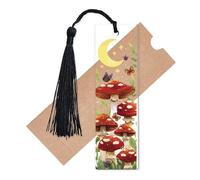 CREATCABIN Marque Pages Rectangulaires Acrylique Forme Champignon Lune Papillon Cadeaux pour Lecteurs Enseignantes Accessoires Bureau Idéal pour Noël Une Remise Diplôme Ou Un Anniversaire 3.5x11.8 cm