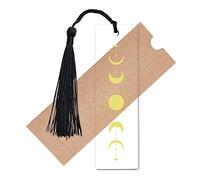 CREATCABIN Marqueurs de Livre de Phase de Lune Acrylique Marque-Pages Astrologie Rectangle Glands Inspirant pour Les Enseignants Étudiants Amateurs de Livres Adultes Femmes Hommes École 1.3x4.6 Pouce