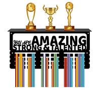 CREATCABIN Médaille Porte-Trophée Présentoir à Médailles Support D'Étagère Mural Sport 70+ médailles pour Gymnastique Danse Course Pied Natation Awards 40x20cm-Vous Êtes Incroyable Fort et Talentueux