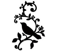 CREATCABIN Métal Oiseau Décoration Murale Oiseaux Sur la Branche Art Fer Mur Signes Suspendus Métal Ornement Sculpture Feuilles pour Balcon Jardin Maison Salon Décoration Extérieur Intérieur Cadeaux
