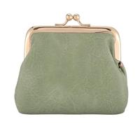CREATCABIN Mini Portefeuille Cuir PU avec Fermoir 11.5x12.5cm Petit Porte Monnaie avec Fermeture Fermoir Organiseur Pièces Monnaie Porte Clés Portable pour Bijoux Clés Espèces Cartes Voyage Vert Mer