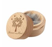 CREATCABIN Mini Urne Bois pour Animaux Petite Urne pour Cendres Poils D'Animaux Boîte Souvenir Étui pour Toujours dans Mon Cœur Arbre Urne Décorative Bois D'Acacia Boîte pour Crémation Funéraire 5x4cm