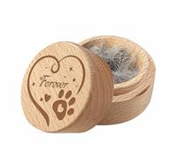 CREATCABIN Mini Urne Ronde en Bois pour Animaux de Compagnie Boîte Souvenir en Forme de Cœur pour Cendres de Chien et de Chat en Acacia Décorative Funéraire pour Animaux de Compagnie 5x4cm