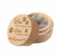 CREATCABIN Mini Urnes Bois pour Animaux Compagnie Petites Urnes pour Cendres Poils d'animaux Boîte Souvenir Empreinte Patte Ronde Décorative Bois Massif Urne Funéraire Boîte pour Chiens Chats 5x4cm