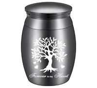 CREATCABIN Mini Urnes Funéraires Forme d'arbre Vie Cendres Humaines Petite Urne Funéraire Alliage Urne Funéraire Pot Funéraire Miniature Support Cendres Commémoratives 4x3cm Toujours dans Mon Cœur