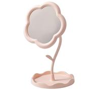 CREATCABIN Miroir de Maquillage en Forme de Fleur de Corail Support en Plastique Miroir Portable Vintage pour Chambre à Coucher Salon et Espaces Minimalistes Décoration Table pour Maison 10.5x19.5cm