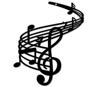 CREATCABIN Music Notes Wall Art Metal Wall Decor Black Wall Signs Hanging Sculpture for Home Bedroom Kitchen Garden Housewarming Gift Christmas Halloween Holiday Wall Decoration- 11.8 x 9.8inch
