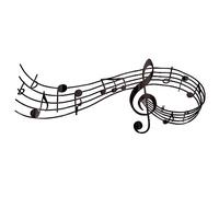 CREATCABIN Musique Note Stickers Muraux Vinyle Sticker Musique Mur Art Grand Noir PVC Adhésif Mural Esthétique Autocollants Décor Peel Stick pour Home Studio Classe École Décorations Cadeau 60.6x25cm
