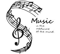 CREATCABIN Musique Notes Stickers Muraux Décoration Murale Vinyle Sticker Musique Mur Art Noir Mural Papier Peint Esthétique Autocollants Décor Peel Stick pour Home Studio Décorations 32.5x29cm