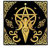 CREATCABIN Nappe D'Autel de Déesse Cartes de Tarot Tapis de Sorcellerie Tapisserie Tissu Spirituel Velours Carré Art Mural Cartes de Divination Nappe pour Fournitures Rituelles 50x50cm