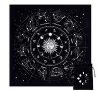 CREATCABIN Nappe D'Autel Phases de Lune Soleil Constellation Céleste Tarot Deck Tapisserie Spirituelle Nappe Astrologie en Tissu Sacré Carte de Tarot Divination Sorcellerie Païen 19.37 x 19.37,(5) cm