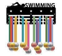 CREATCABIN Natation Médaille Cintre Présentoir Porte-Médaille Rack Sports Métal Suspendu Récompenses Fer Petit Mont Décor Récompenses pour Mur Accueil Badge Course Course à Pied Gymnastique Natation