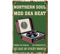CREATCABIN Northern Soul Mod Ska Beat Métal Tin Sign Vintage Wall Art Decor House Plaque Poster pour Home Bar Pub Jardin Cuisine Café Garage Décoration 12 x 8 Pouce