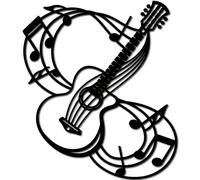 CREATCABIN Note Musique Décoration Murale Métal Décoration Murale Fer Sculpture Murale Noire Ornement Mural Décoration Murale Creuse Métal D'Intérieur Cadeau pour Famille Ami Pendaison Fête 26x30cm