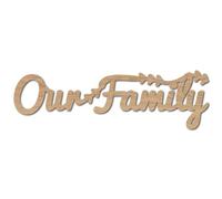 CREATCABIN Notre Famille en Bois Découpé Laser Décoration Murale en Forme Flèche Décoration Murale en Bois Inachevé Sculpture Suspendre en Bois Tilleul Décoration pour Peinture,Travaux Manuels,30x11cm