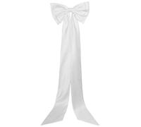 CREATCABIN Nœud Papillon en Satin Blanc pour Robe de Mariée Grand Nœud Papillon Détachable Ceinture de Taille Accessoires de Mariage Formels Capes Nœuds Robe de Bal 170x40cm