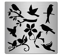 CREATCABIN Oiseau Métal Pochoirs Die Cuts Plaques Matrices de Découpe Colibri Divers Oiseaux Animaux pour Peinture DIY Scrapbooking Artisanat Album Photo Décoratif Gaufrage Papier Carterie 6.3 x 6.3 P