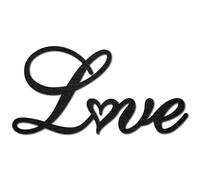 CREATCABIN Panneau Bois Découpé au Laser avec Mot d'amour Décoration Murale Forme Cœur Panneaux Bois Inachevés Décoration Murale Suspendre Bois Tilleul Décoration pour Travaux Manuels Noir 30x15cm