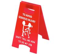 CREATCABIN Panneau Bureau«Ne Me Dites Pas Comment Faire Mon Travail»Panneau D'Avertissement Table Tarifs Bureau Réponse Décoration Cabine Bureau Amusante Bureau Rouges pour Collègue 9.7x16cm