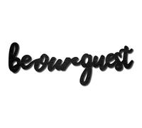 CREATCABIN Panneau décoratif en bois noir avec inscription « Be Our Guest » - Décoration murale - 10,2 x 30,5 cm