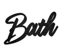 CREATCABIN Panneau Mot Bain Découpé au Laser Lettre Bois Découpé au Laser Décoration Murale Noire Panneaux Bois Inachevés Art Mural Sculpture Suspendue Bois Tilleul Décoration pour Artisanat 30x18cm