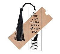 CREATCABIN Pet Dog Book Marqueurs Patte Rectangle Signets Glands Acryliques Inspirant pour Les Enseignants Étudiants Amoureux des Livres Amoureux Chiens Adultes Femme Fils École Maison 1.3x4.6 Pouce
