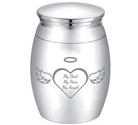 CREATCABIN Petite Urne Souvenir Mini Urnes Funéraires Miniature Enterrement Funéraire Conteneur Pot Gravure au Laser en Acier Inoxydable pour Support de Cendres Commémoratives Humaines 1.57x1.18 pouce