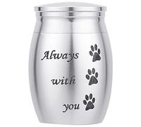 CREATCABIN Petites Urnes pour Animaux de Compagnie Toujours avec Vous Mémorial Cendres Mini Urnes Gravées en Métal Souvenir Urnes en Acier Inoxydable pour Animal de Compagnie Chien Chat Oiseau Lapin