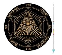 CREATCABIN Planche à Pendule Œil D'Horus Planche de Divination en Bois avec 7 collier Pendule en Cristal Chakra Message Métaphysique Fournitures de Sorcellerie pour Décoration D' Wiccan Débutant 8,{1}