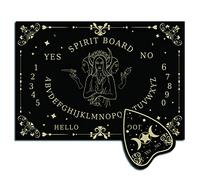 CREATCABIN Planches Ouija Parlantes en Bois Pendule avec Planchette Noir Dowsing Divination Wood Spirit Board Game Kit Spirit Hunt Message Métaphysique pour Wicca Pagan 11.8 x 8.3 inch-Moon Godss