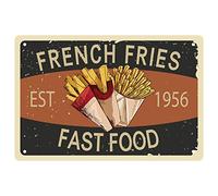 CREATCABIN Plaque en Étain avec Frites en Métal Vintage Funny Sign Plaque Poster Art Mural pour la Maison, Le Café, Le Restaurant, Le Bar, 8 x 12,(5) cm