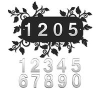 CREATCABIN Plaques D'Adresse de Maison en Métal avec Motif de Feuille Personnalisé Moderne pour Maison, Porte, Cour, Hôtel, Bureau, Extérieur, Jardin, Boîte aux Lettres, Plaque Murale Décorative 11.8