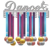CREATCABIN Porte-Médaille Danse Danseur Médailles Cintre Présentoir Montage Mural Cintre Décor Acier Inoxydable Suspendu pour la Maison Badge 3 Lignes Médaillé Courir Football Gymnastique Plus de 60