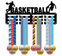 CREATCABIN Porte-Médaille de Basket-Ball Porte-Médaille Présentoir de Sport en Métal Récompenses à Suspendre Fer Petit Support Décor Récompenses pour Mur Accueil Badge Course Course à Pied Gymnastique