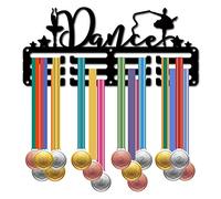 CREATCABIN Porte-Médaille de Danse Médaille Cintre Présentoir Sports Métal Suspendu Récompenses Fer Petit Mont Décor Récompenses pour Mur Accueil Insigne Course Course Gymnastique Ballet Médaillé Noir
