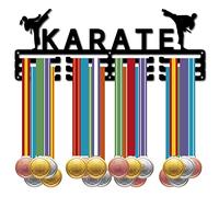 CREATCABIN Porte Médaille Karaté Présentoir Porte Médaille Porte Médaille Sport Support nière en Métal Robuste Fixé au Mur Nageur Coureur Athlètes Joueurs Gymnastique Ca au Plus 60 Médaille