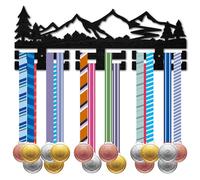 CREATCABIN Porte Médailles d'escalade Support Mural Rangement pour Récompenses Course Crochets pour 30 médailles Plus Rubans Affichage Suspendu Passionné d'escalade Gagnants Sports Plein Air 40x15cm