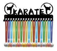 CREATCABIN Porte Médailles Karaté Support Mural Suspendre Décoration Récompenses avec Crochets pour Sport Course Football Gymnastique Natation Cadeau pour Gagnants Course Karaté Femmes Hommes 15x40cm