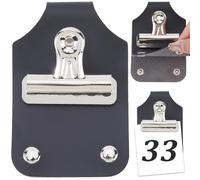 CREATCABIN Porte Numéro Ceinture pour Concours Hippique avec Clip Alliage Rectangulaire Noir 4 x 2.7 x 1.1(5) cm ((1) Pouce) Similicuir pour Harnais Chevaux Bovins Porcs Vaches Chèvres Faire Soi Même