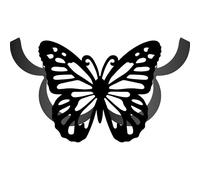 CREATCABIN Porte Papier Toilette Mural Décoratif en Métal Noir en Forme de Papillon Support Autoportant pour 8 Rouleau Supplémentaire Décoration Murale de Salle de Bain Comptoir Sol 36.5x25cm