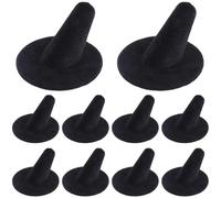 CREATCABIN Présentoir Bague pour Un Seul Doigt Noir Velours Forme Cône Idéal pour Mariages Fiançailles Anniversaires Vente Présentations Ou pour Une Utilisation Personnelle Table Chevet 5x3.4cm
