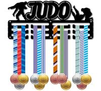 CREATCABIN Présentoir pour Médailles de Judo Support Mural Antidérapant en Fer pour 40 Rubans de Récompense Idéal pour Les Médaillés et Les Vainqueurs 29x13cm