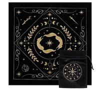 CREATCABIN Renard Autel Tissu Kit Tapisserie Nappe Pendule Divination Tissu Spirituel avec Tarot Carte Sac Carré Céleste Tarot Sorcellerie Fournitures Sorcière Décor pour Sorcière 49.5x49 cm