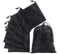 CREATCABIN Sac à Cordon Noir avec Fermeture à Bascule Pochette en Nylon Imperméable en Polyester Sac de Rangement Pliable pour Vêtements de Sport de Voyage et de Gym 25x20cm