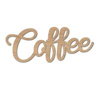 CREATCABIN Signe Mot en Bois Café,Signe Lettre Découpée,Décoration Murale Café en Bois,Sculpture Mot,Signe Inachevé,Lettres Artistiques,Ornements pour Porte D'Entrée,Décoration Maison Rustique,25x10cm