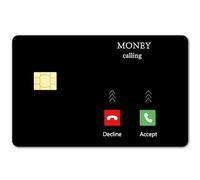 CREATCABIN Skins Noirs pour Cartes Crédit Autocollants pour Cartes Débit sans Bulles Autocollants Protection Personnalisés en PVC Imperméables pour Carte Clé Transport 18.6x13.7cm Appels d'argent