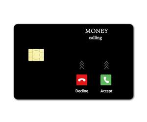 CREATCABIN Skins Noirs pour Cartes Crédit Autocollants pour Cartes Débit sans Bulles Autocollants Protection Personnalisés en PVC Imperméables pour Carte Clé Transport 18.6x13.7cm Appels d'argent