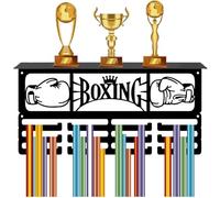 CREATCABIN Support Médaille Boxe Étagère D'Affichage Trophées Médailles Support Médaille Métal pour Support Mural Pouvant Contenir 60 récompenses Sportives Ou Plus Support Organisateur 40x20x10cm